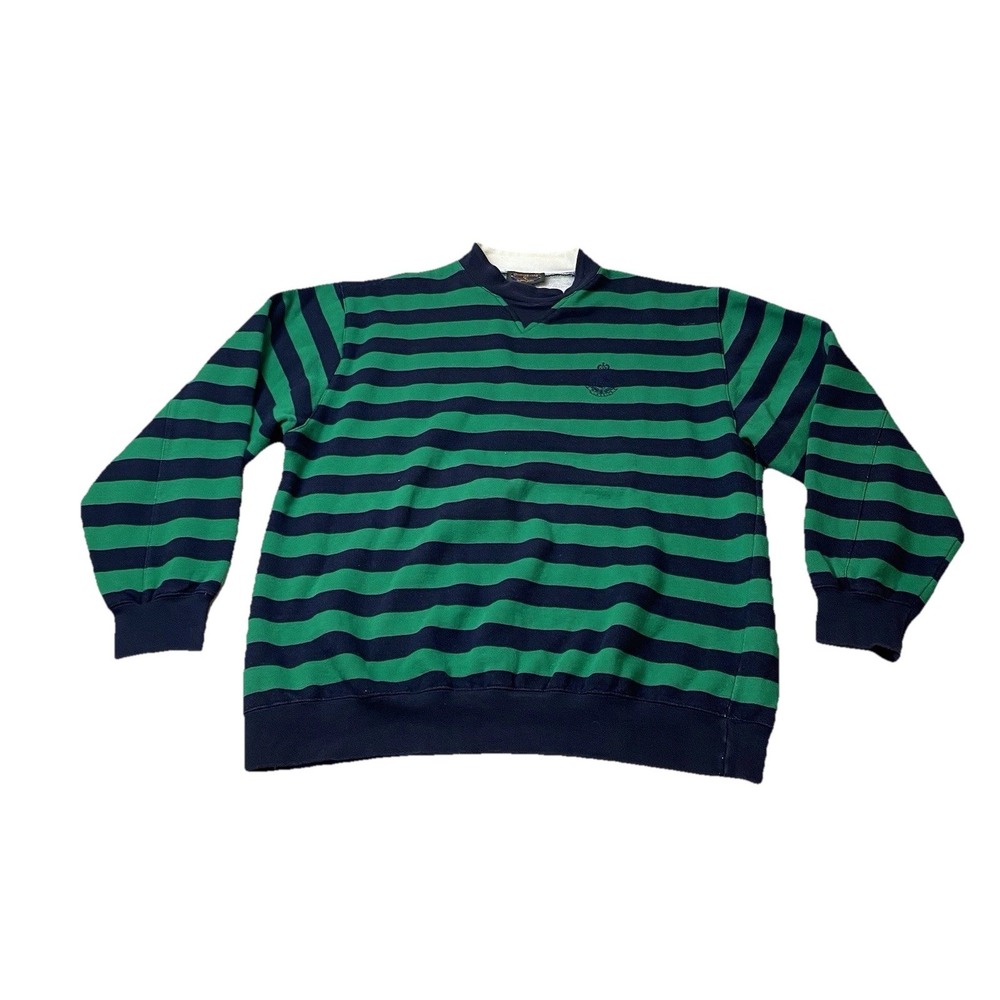 Vintage Charter Club by Jane Justin Striped Sweater  Large Crest Rugby 80s